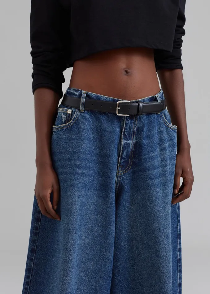 The Frankie Shop Bottoms Women Sasha Wide Leg Jeans 8211 Dark Blue