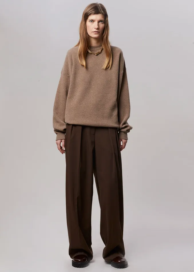 The Frankie Shop Bottoms Women Tansy Pleated Trousers 8211 Chocolate