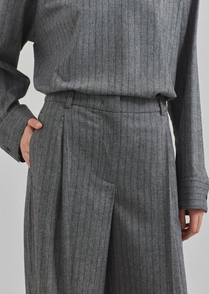 The Frankie Shop Bottoms Women The Garment Tilda Pants 8211 GreyBlack Stripe