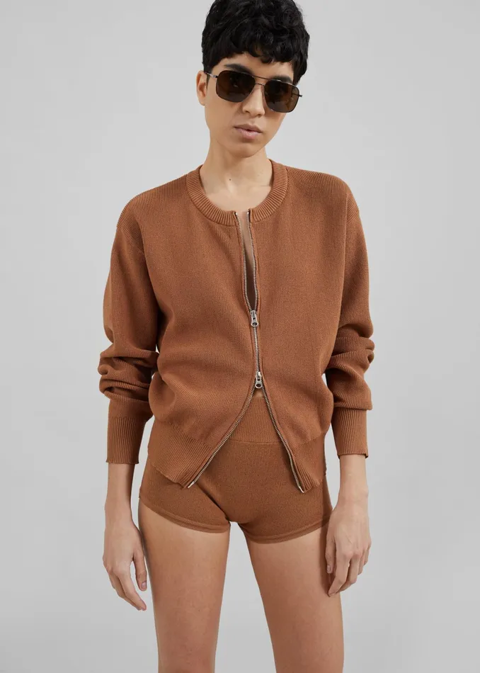 The Frankie Shop Bottoms Women Veronica Mini Knit Shorts 8211 Brown