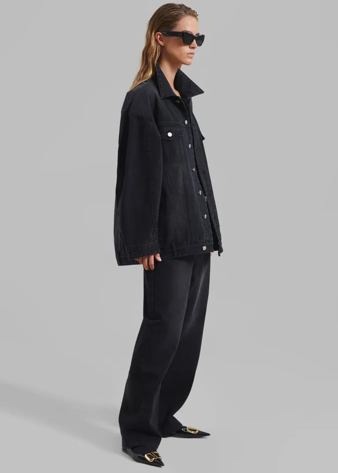 The Frankie Shop Bottoms Women William Denim Pants 8211 Black Wash