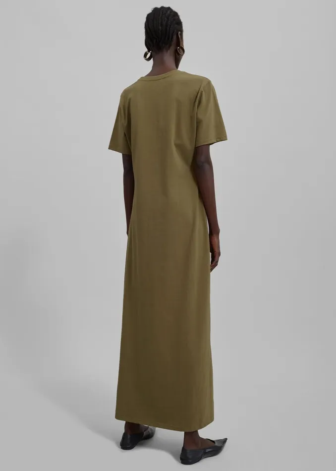 The Frankie Shop Dresses Women Marina Maxi Slit Dress 8211 Khaki