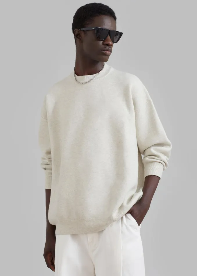 The Frankie Shop Knitwear Men Arne Sweater 8211 Grey Melange