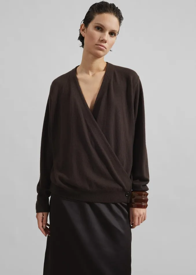 The Frankie Shop Knitwear Women Albi Wrap Cardigan 8211 Brown