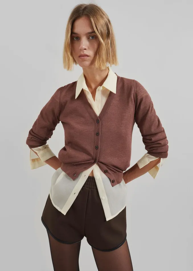 The Frankie Shop Knitwear Women Kyoto Cardigan 8211 Brown