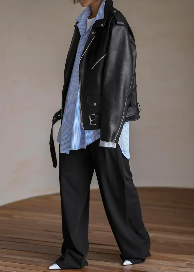 The Frankie Shop Outerwear Women Aria Faux Leather Jacket 8211 Black