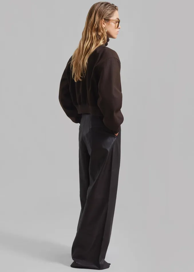 The Frankie Shop Outerwear Women Camille Wool Bomber 8211 Dark Chocolate