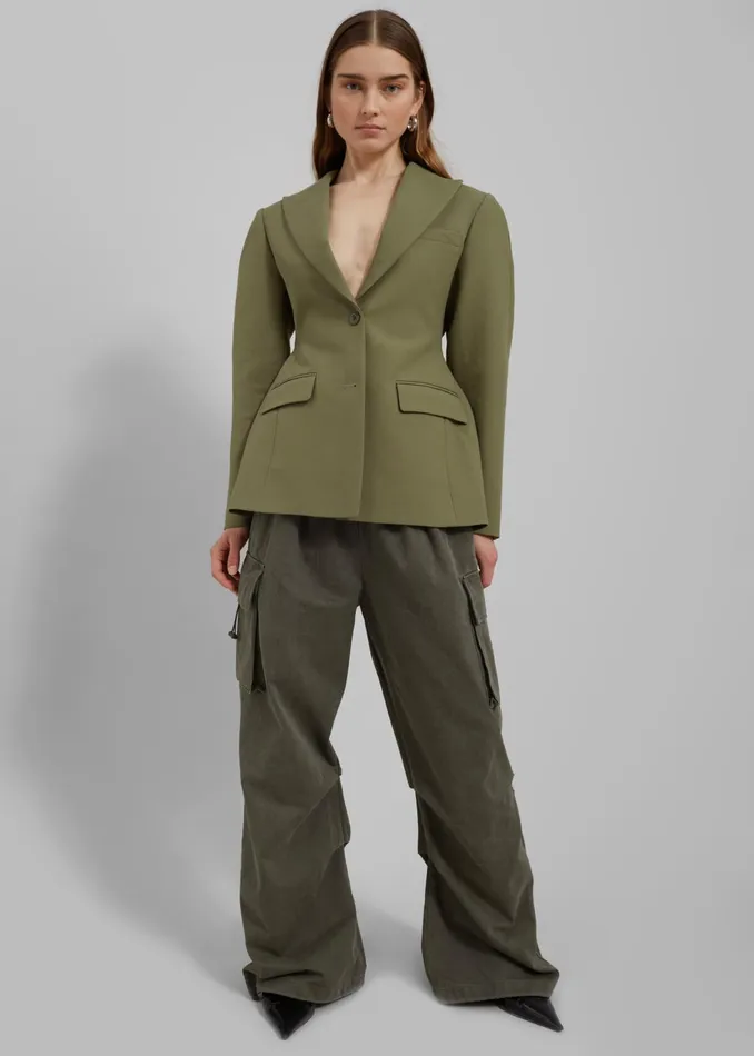 The Frankie Shop Outerwear Women Colette Hourglass Blazer 8211 Khaki