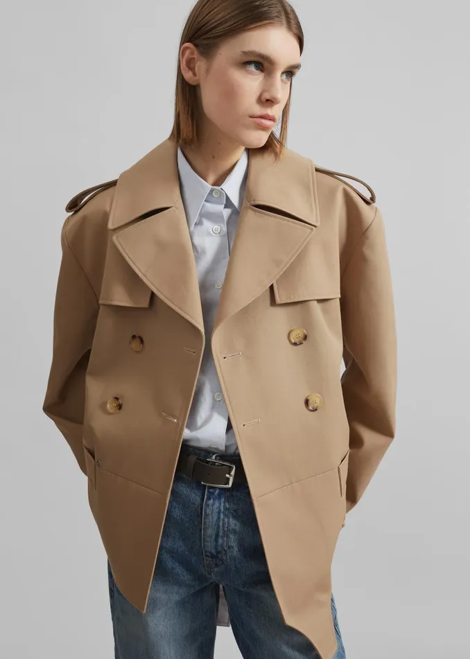 The Frankie Shop Outerwear Women Coperni Body Trench Coat 8211 Beige