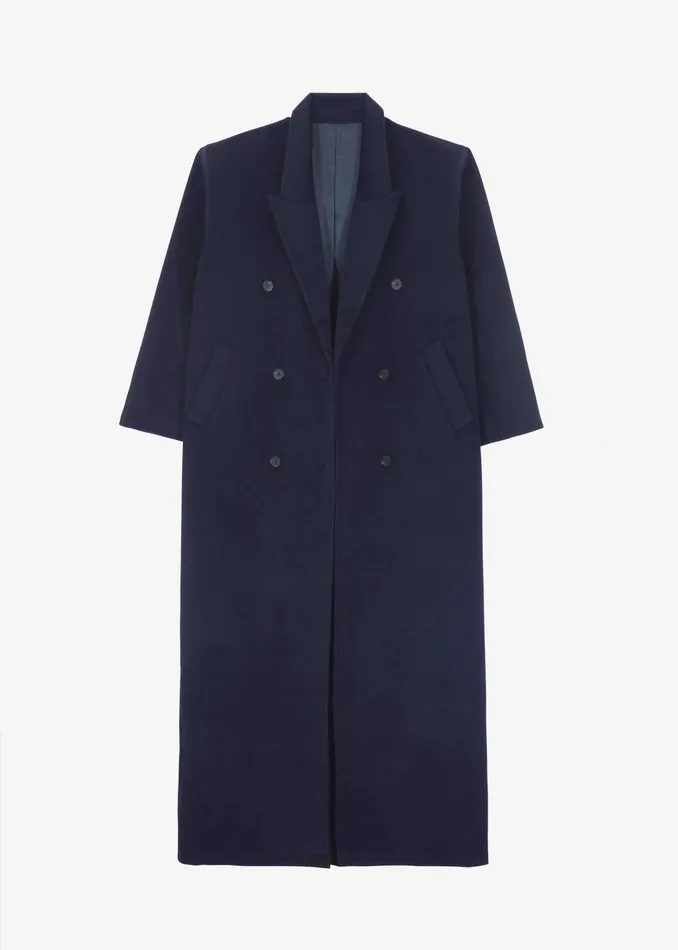 The Frankie Shop Outerwear Women Gaia Double Breasted Coat 8211 Navy
