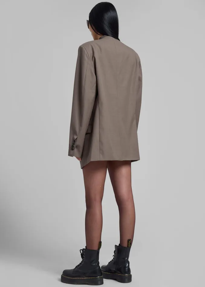The Frankie Shop Outerwear Women Gillian Collarless Blazer 8211 Taupe