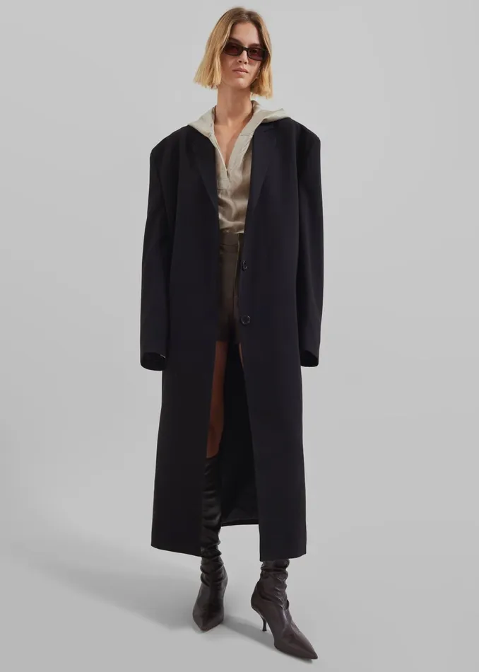 The Frankie Shop Outerwear Women Hampton Long Coat 8211 Black
