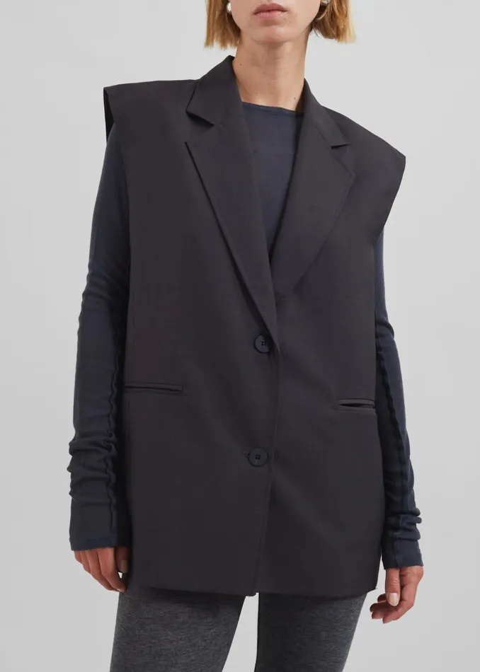 The Frankie Shop Outerwear Women Tallin Vest 8211 Charcoal