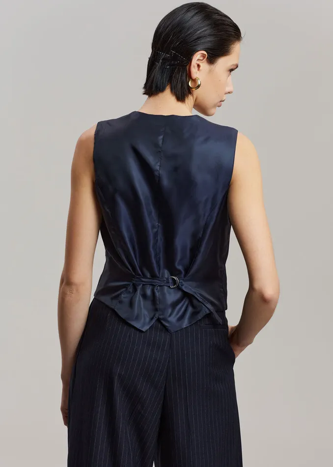 The Frankie Shop Outerwear Women Tansy Tailored Vest 8211 Navy Pinstripe