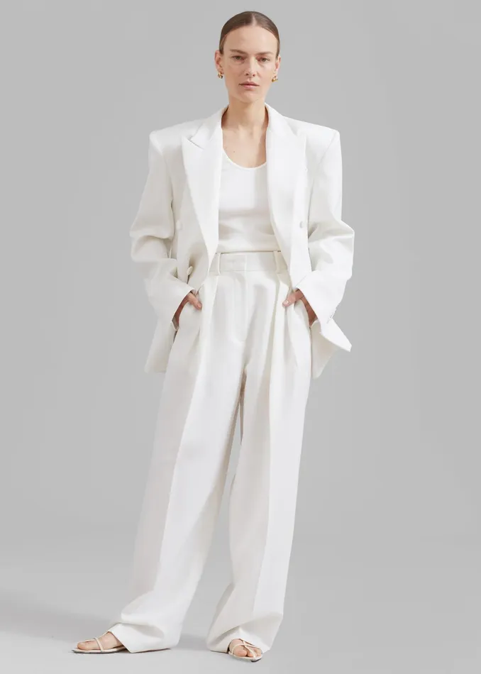 The Frankie Shop Outerwear Women Zia Covered Buttons Blazer 8211 White