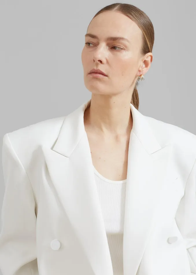The Frankie Shop Outerwear Women Zia Covered Buttons Blazer 8211 White