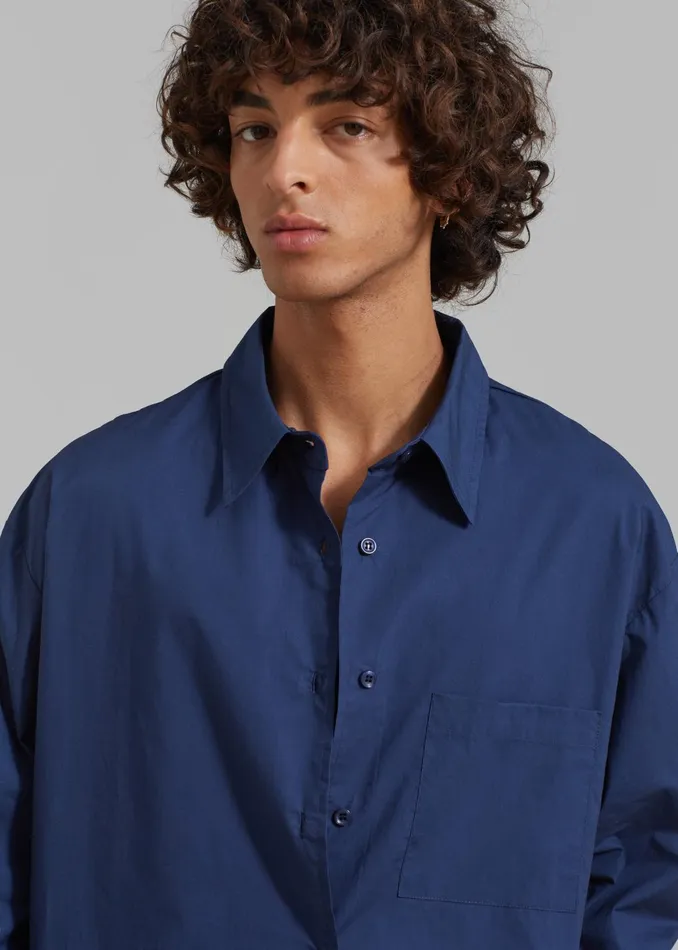 The Frankie Shop Tops Men Matthias Oversized Shirt 8211 Navy