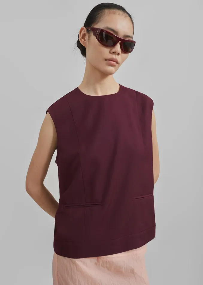 The Frankie Shop Tops Women Beaune Sleeveless Top 8211 Burgundy