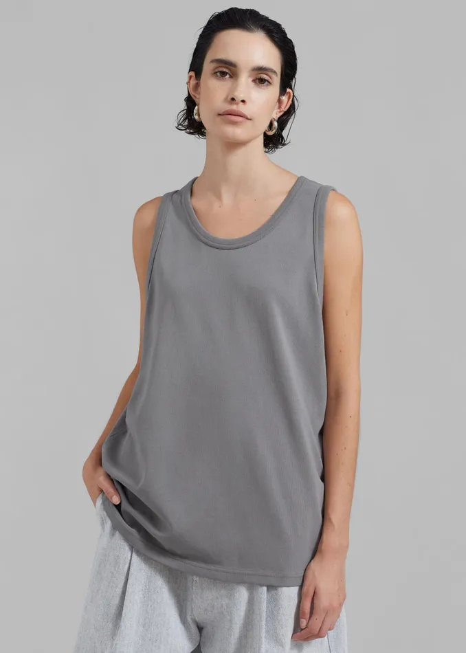 The Frankie Shop Tops Women Briston Boxy Tank 8211 Grey