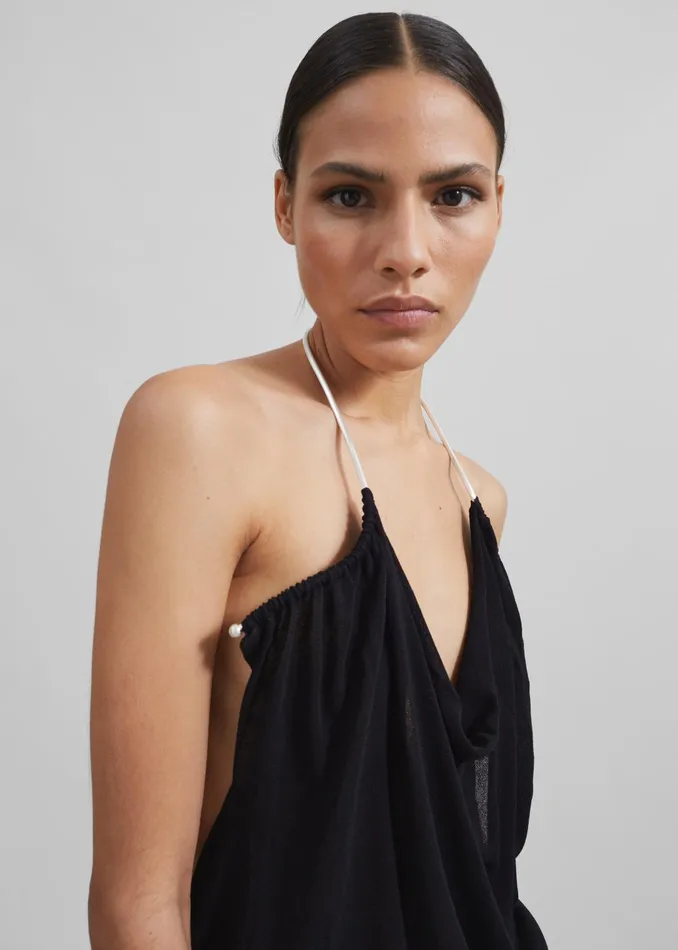 The Frankie Shop Tops Women Christopher Esber Petra Knit Necklace Tank 8211 Black