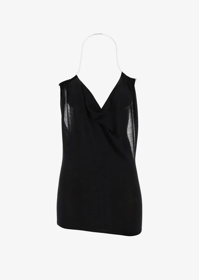 The Frankie Shop Tops Women Christopher Esber Petra Knit Necklace Tank 8211 Black