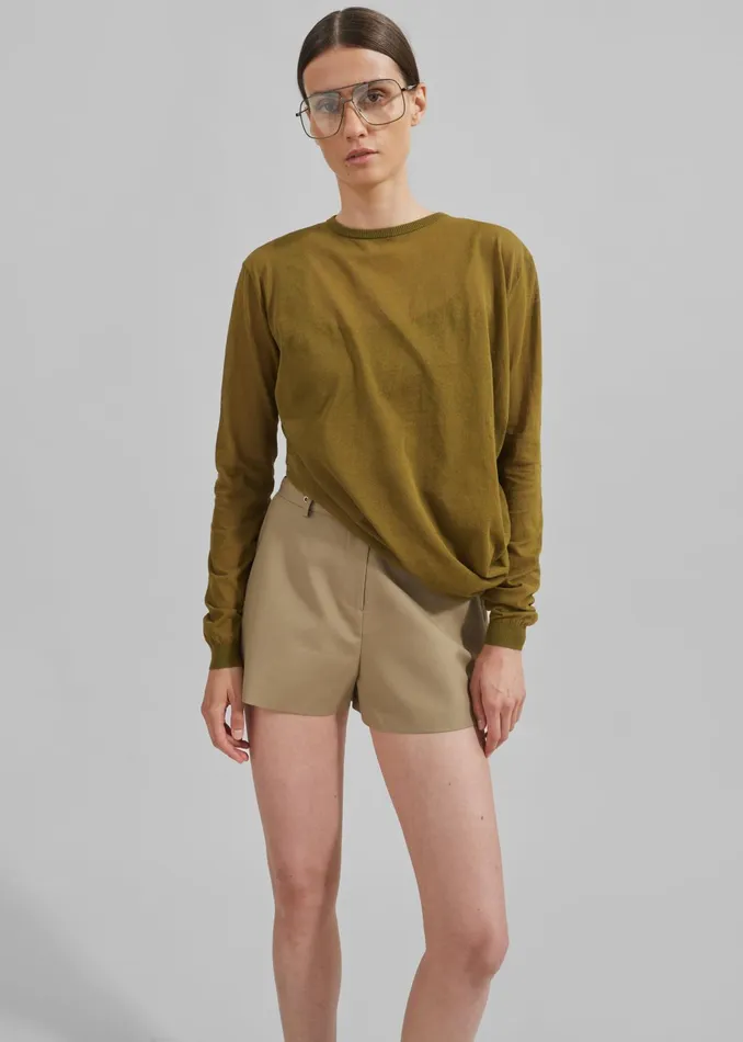 The Frankie Shop Tops Women Christopher Esber Slide Long Sleeve Top 8211 Olive