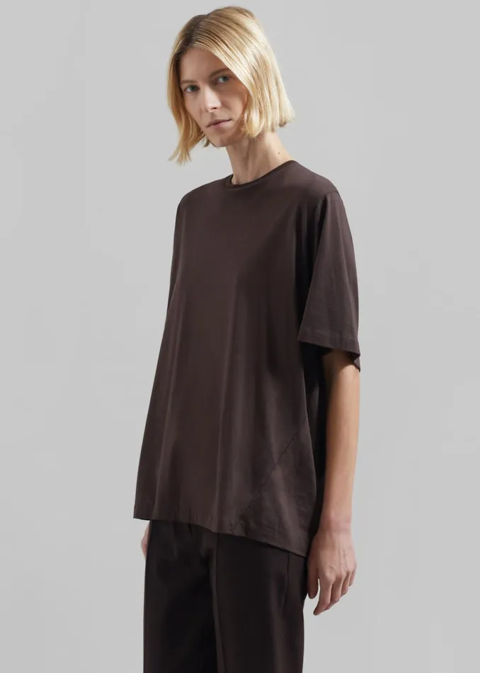 The Frankie Shop Tops Women Harper Soft Organic TShirt 8211 Brown