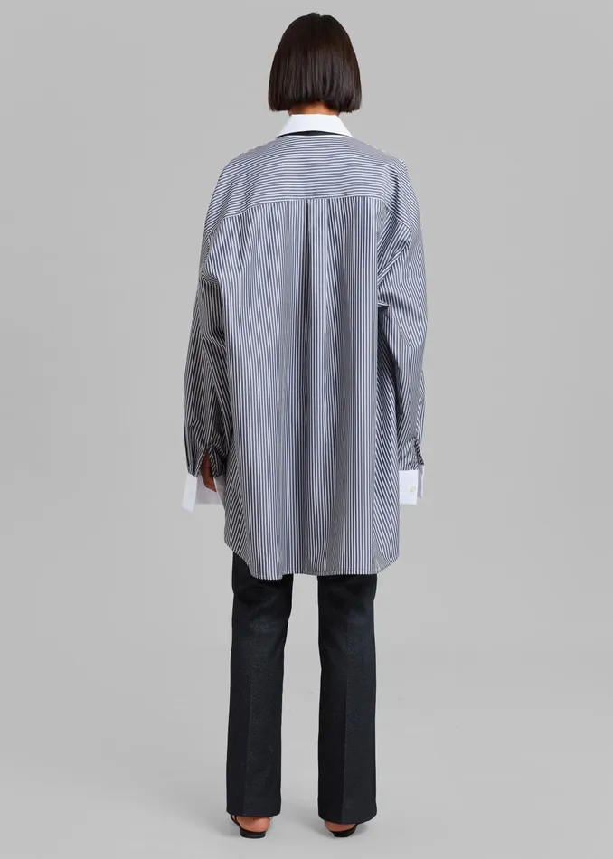 The Frankie Shop Tops Women Jany TieNeck Shirt 8211 Black Stripe