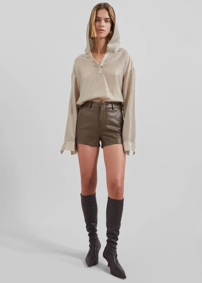 The Frankie Shop Tops Women Moraine Hooded Blouse 8211 Beige
