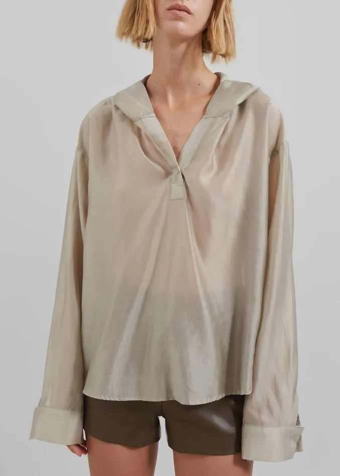 The Frankie Shop Tops Women Moraine Hooded Blouse 8211 Beige