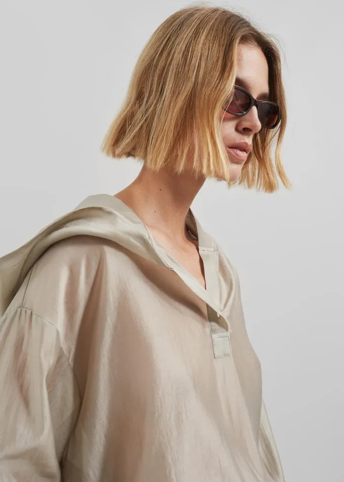 The Frankie Shop Tops Women Moraine Hooded Blouse 8211 Beige