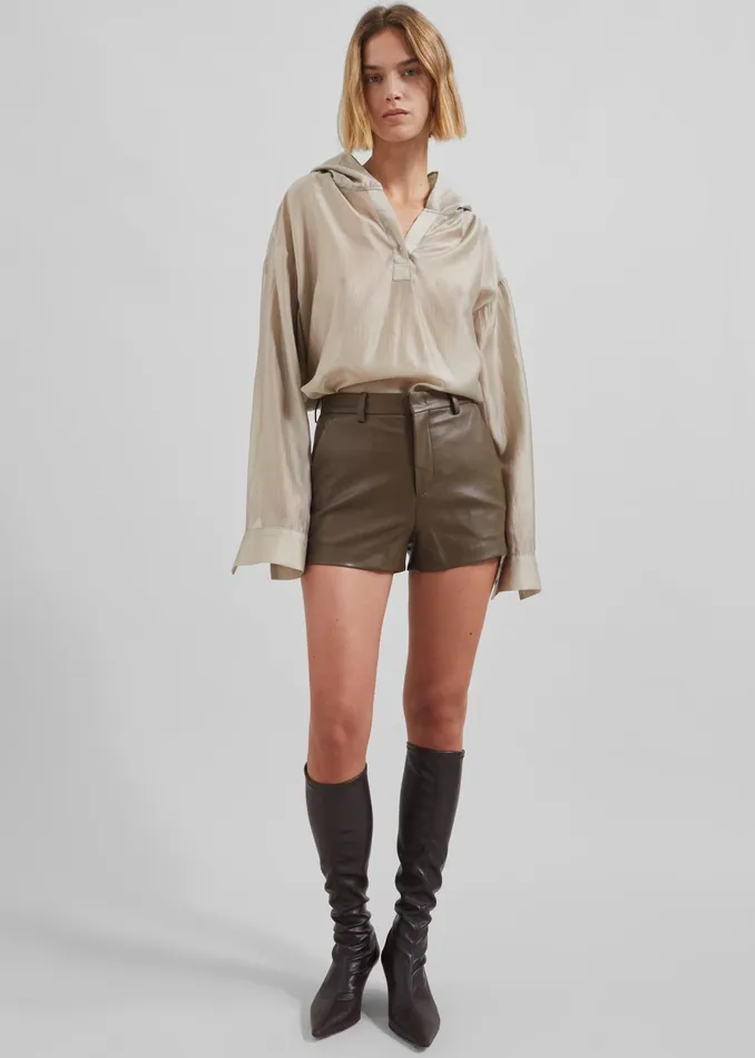 The Frankie Shop Tops Women Moraine Hooded Blouse 8211 Beige
