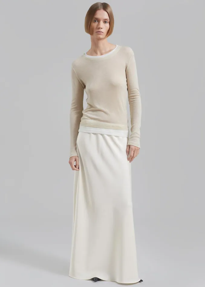 The Frankie Shop Tops Women Scottie Layered Tee 8211 Butter