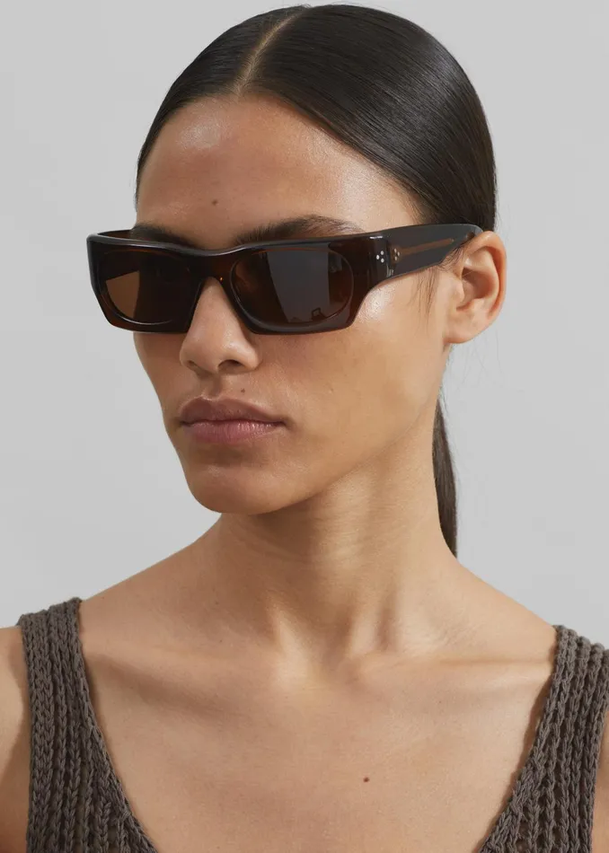 The Frankie Shop WomenMen Port Tanger Kerewan Sunglasses 8211 Bunaa AcetateTobacco Lens