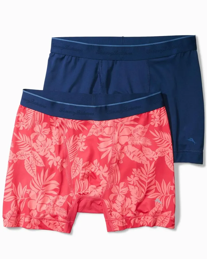 Tommy Bahama Aloha Print Tech Boxer Briefs 8211 2Pack Clarete Men Loungewear and Pajamas Tommy Bahama Aloha Print Tech Boxer Briefs 8211 2Pack Clarete Men Loungewear and Pajamas
