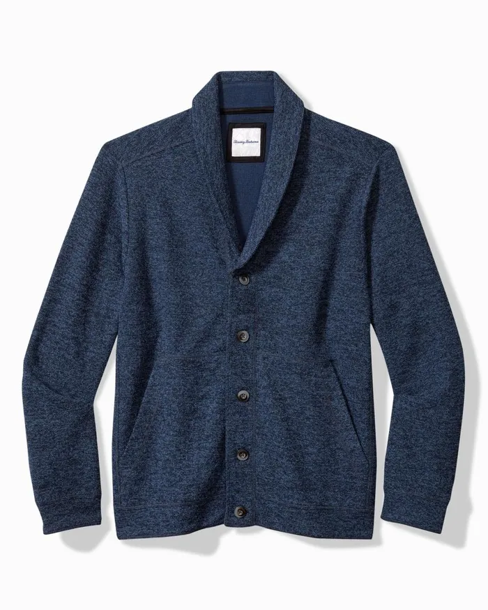 Tommy Bahama Granite Bay Cardigan Blue Note Men Sweaters