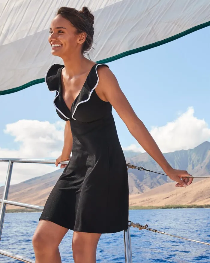 Tommy Bahama Island Cays Cabana Flounce Spa Coverup Dress Black Women Dresses Tommy Bahama Island Cays Cabana Flounce Spa Coverup Dress Black Women Dresses