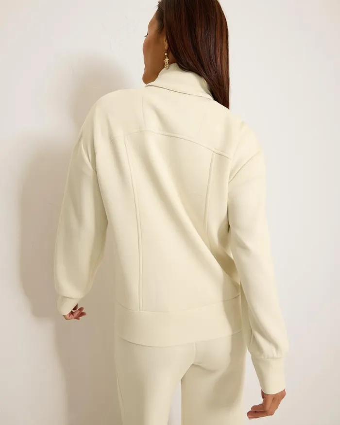 Tommy Bahama Palm Voyage FullZip Jacket Bleached Sand Women Sweatshirts