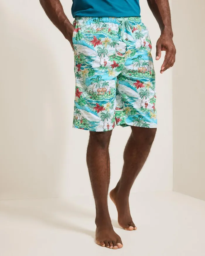 Tommy Bahama Woven Tropical Print Pajama Shorts Big Sky Blue Men Loungewear and Pajamas Tommy Bahama Woven Tropical Print Pajama Shorts Big Sky Blue Men Loungewear and Pajamas