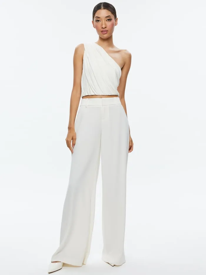 Tops Women Alice Olivia Jeane Draped Cropped Top Off White