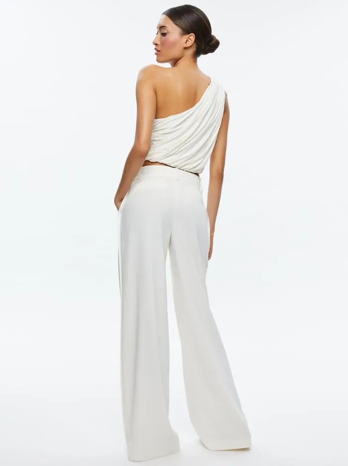 Tops Women Alice Olivia Jeane Draped Cropped Top Off White