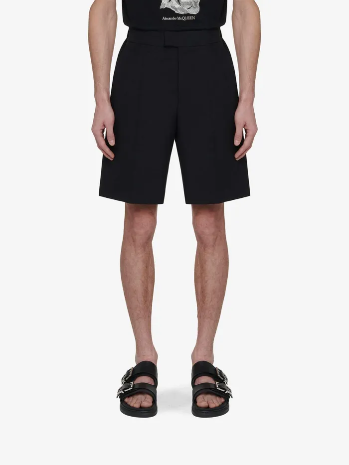 Trousers Men Alexander McQueen Tailored Shorts Black