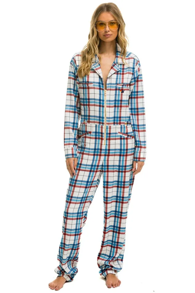 UNISEX PLAID FLIGHT SUIT 8211 MONTAUK PLAID Men Aviator Nation Flight Suits