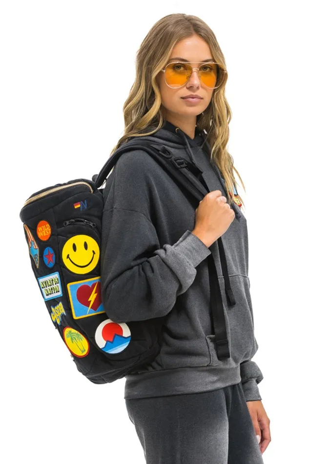 VINTAGE PATCH DENIM PUFFER BACKPACK 8211 VINTAGE BLACK WomenMen Aviator Nation Backpacks
