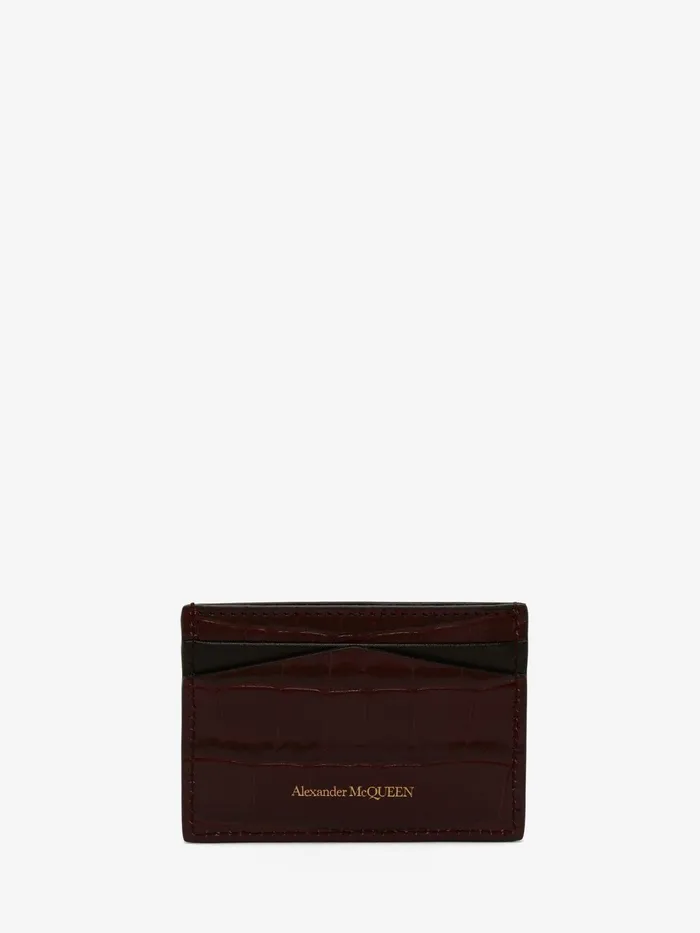 Wallets And Cardholders Women Alexander McQueen Skull Card Holder Burgundy