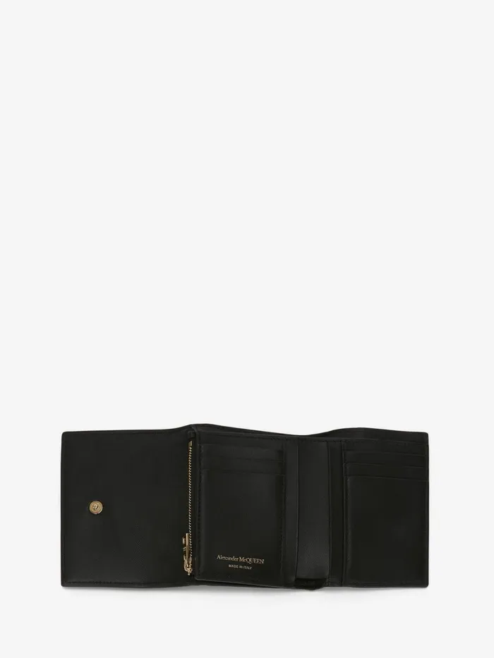 Wallets And Cardholders Women Alexander McQueen Trifold Wallet Black