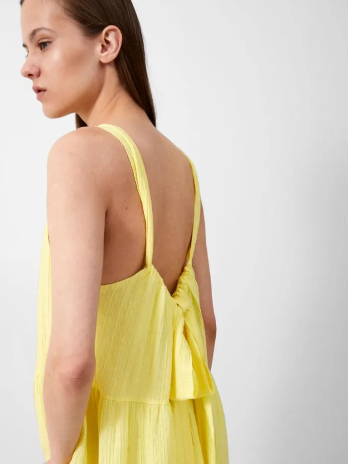 Woman French Connection Dresses Aleska Textured Midaxi Dress Lemon Gelato