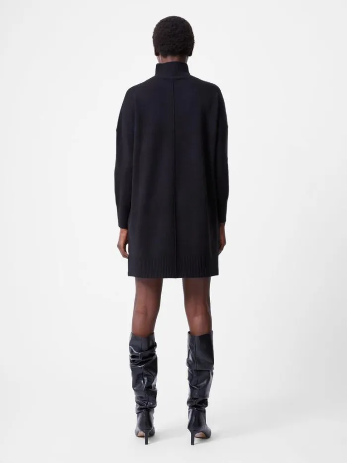 Woman French Connection Dresses Babysoft Roll Neck Seam Mini Dress Black