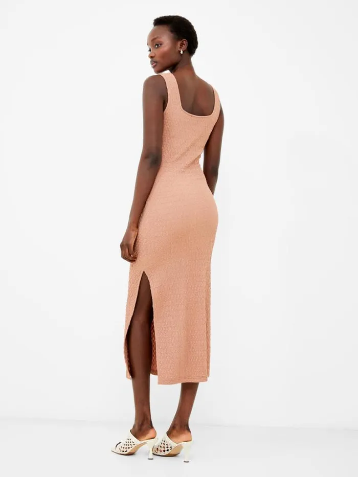 Woman French Connection Dresses Sadie Textured Maxi Dress Mocha Mousse