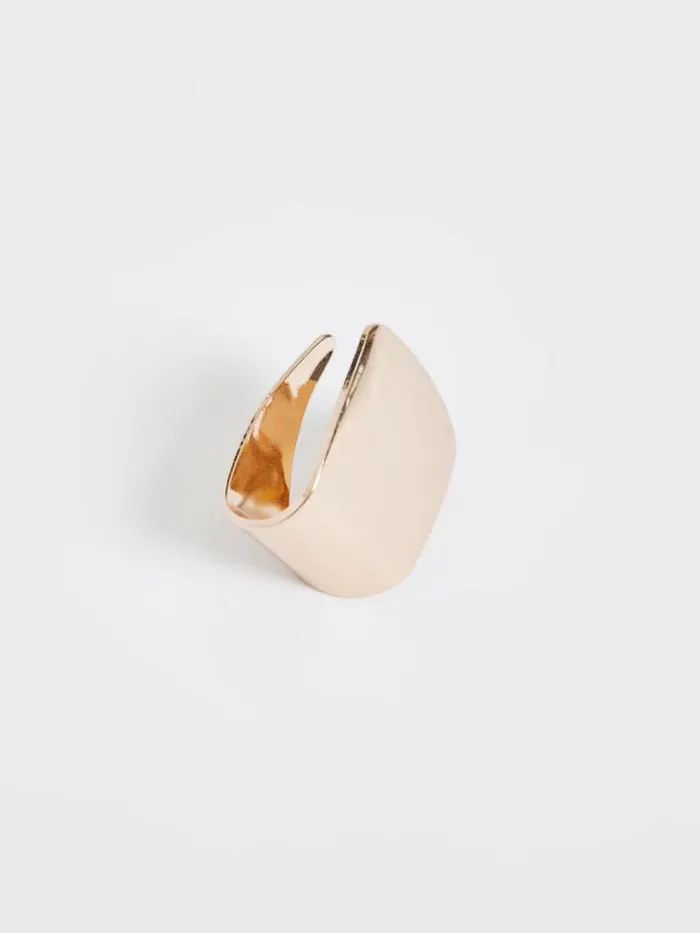 Woman French Connection Jewellery Architectural Square Stud Earrings Gold